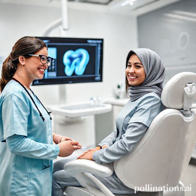 دكتورة ريم شهاب تشرح خطة علاج زراعة الأسنان لمريضة في عيادتها المتطورة بالقنفذة.