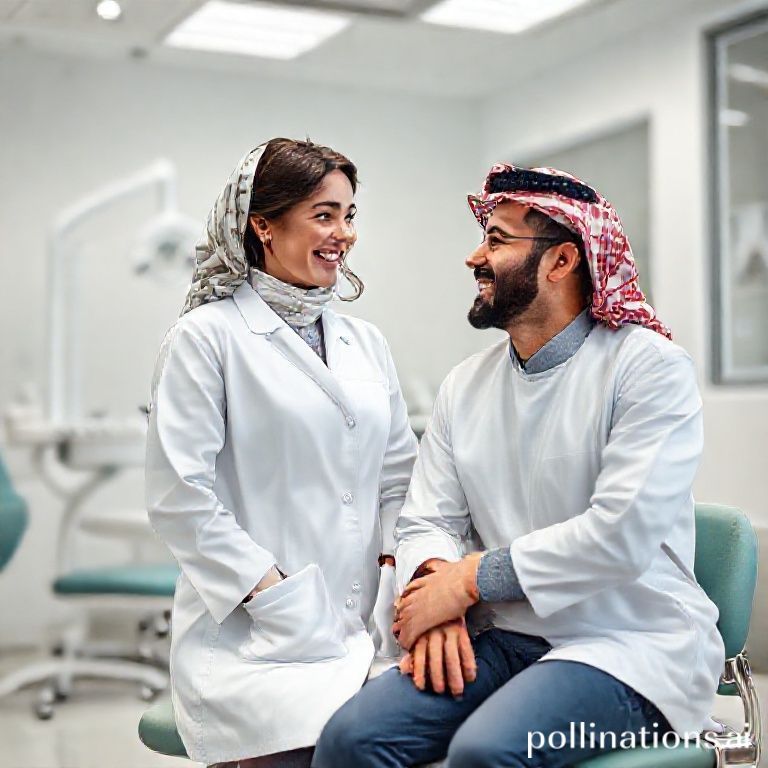 د. ريم شهاب تتحدث مع مريضة في عيادتها الحديثة، تجسد الثقة والخبرة في طب الأسنان.