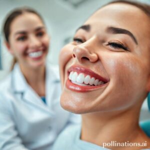 ابتسامة مشرقة بعد تبييض الأسنان في عيادة د. ريم شهاب