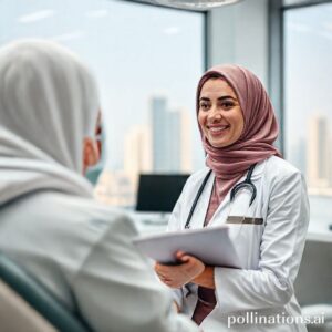 د. ريم شهاب تستقبل مريضاً بابتسامة دافئة في عيادتها الحديثة بالرياض.