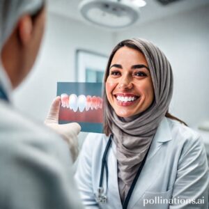 دكتورة ريم شهاب تستعرض ابتسامة مريضتها بعد زراعة الأسنان الفورية في عيادتها بالرياض