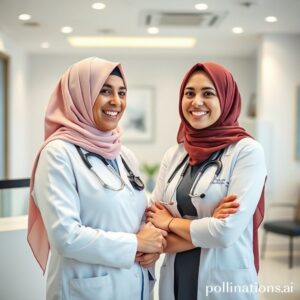 د. ريم شهاب تستقبل مريضة بابتسامة جميلة في عيادتها بالرياض