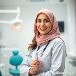 د. ريم شهاب تبتسم في عيادتها، رمزًا لأسنان قوية وصحية