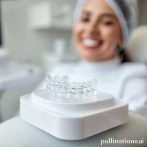 مثبت أسنان شفاف في عيادة د. ريم شهاب في الرياض، يعكس العناية بالابتسامة بعد التقويم.