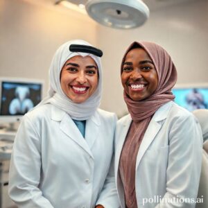 د. ريم شهاب تشرح خيارات ابتسامة هوليوود لمريضة في عيادتها بالرياض