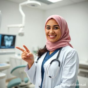 د. ريم شهاب ترحب بمرضاها في عيادتها لتقويم الأسنان بالرياض، ابتسامة واثقة وعناية متخصصة.