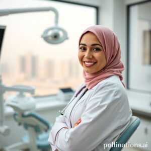 د. ريم شهاب تبتسم في عيادتها الحديثة بالرياض، رمزاً للرعاية الصحية الموثوقة والمتاحة.