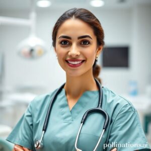 د. ريم شهاب تبتسم في عيادتها بالرياض، مستعدة لتقديم أفضل رعاية لأسنانكم.