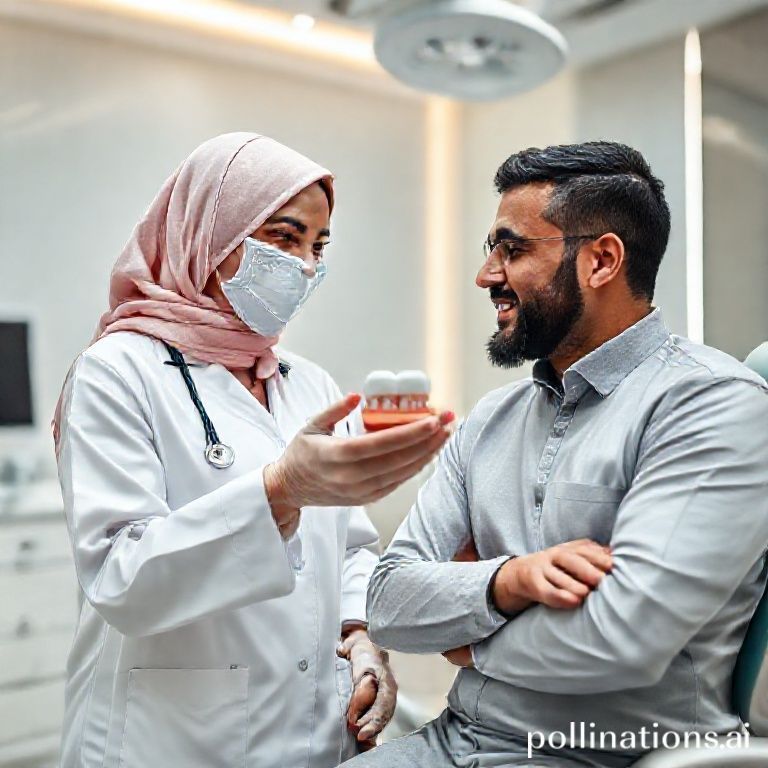 د. ريم شهاب تشرح نصائح العناية بالأسنان والتخلص من رائحة الفم الكريهة لمريض في عيادتها بالرياض