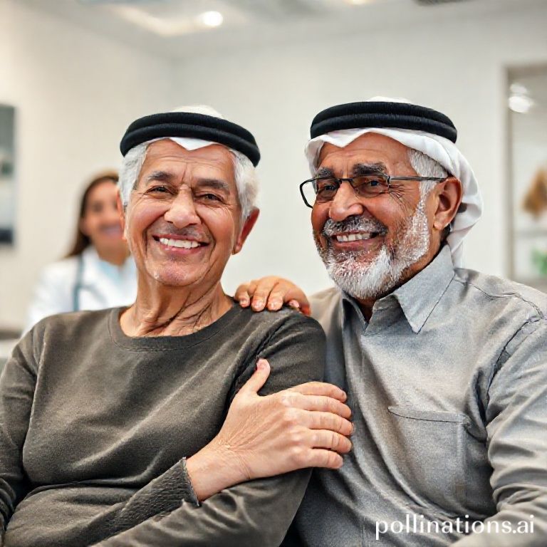 صورة لكبار السن يبتسمون بثقة مع د. ريم شهاب في عيادتها بالرياض