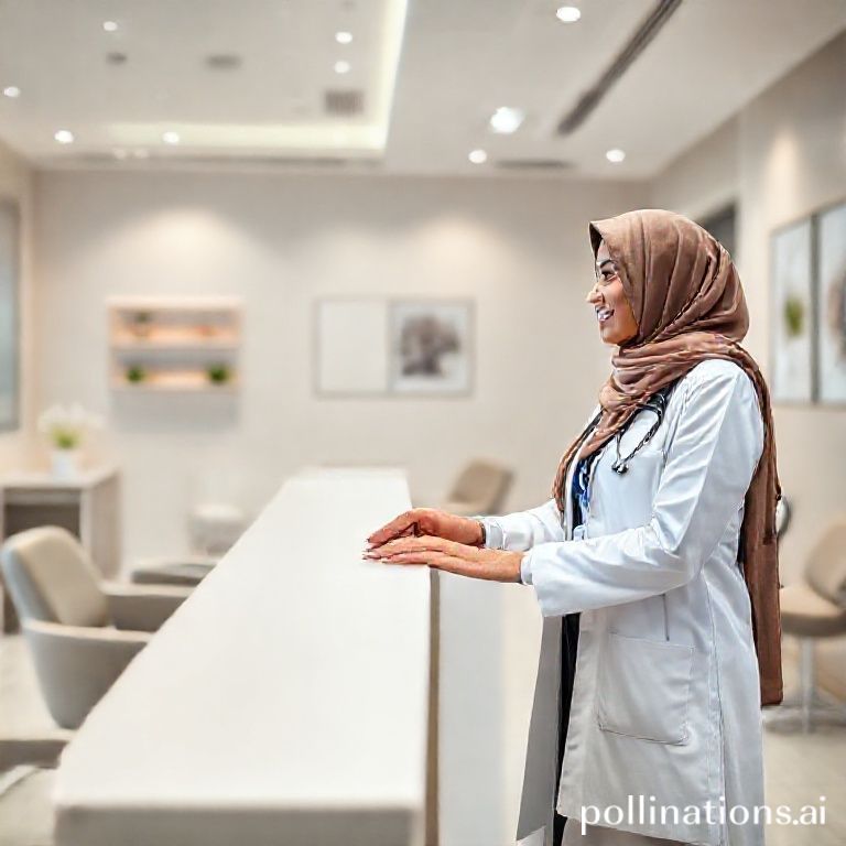 استقبال عيادة د. ريم شهاب بابتسامة دافئة من الدكتورة ترحب بمرضاها في المدينة المنورة.