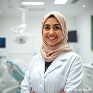 صورة احترافية للدكتورة ريم شهاب في عيادتها بالقفنذة