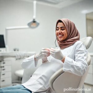 د. ريم شهاب وهي تستقبل إحدى المراجعات بابتسامة دافئة في عيادتها الحديثة بالخبر، مؤكدة على الرعاية الاحترافية والجودة.