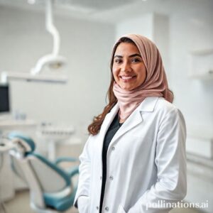 د. ريم شهاب، طبيبة أسنان سعودية، ترحب بمرضاها في عيادتها الحديثة لزراعة الأسنان.