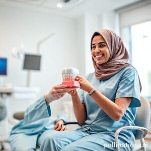 د. ريم شهاب تشرح عملية زراعة الأسنان لمريضة في عيادتها الحديثة بالدمام