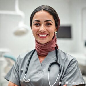 صورة احترافية للدكتورة ريم شهاب، طبيبة أسنان سعودية تبتسم بثقة في عيادتها الحديثة، تعكس الخبرة والرعاية.