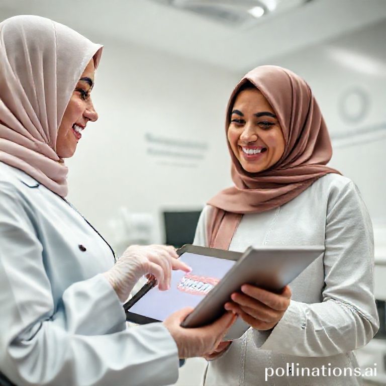 دكتورة ريم شهاب تشرح خيارات تقويم الأسنان الجمالي الآمنة لمريضة في عيادتها بالقنفذة