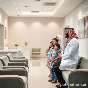 د. ريم شهاب تستقبل عائلة في عيادتها المتطورة بابتسامة، لتعكس بيئة رعاية أسنان مريحة وموثوقة في القنفذة.